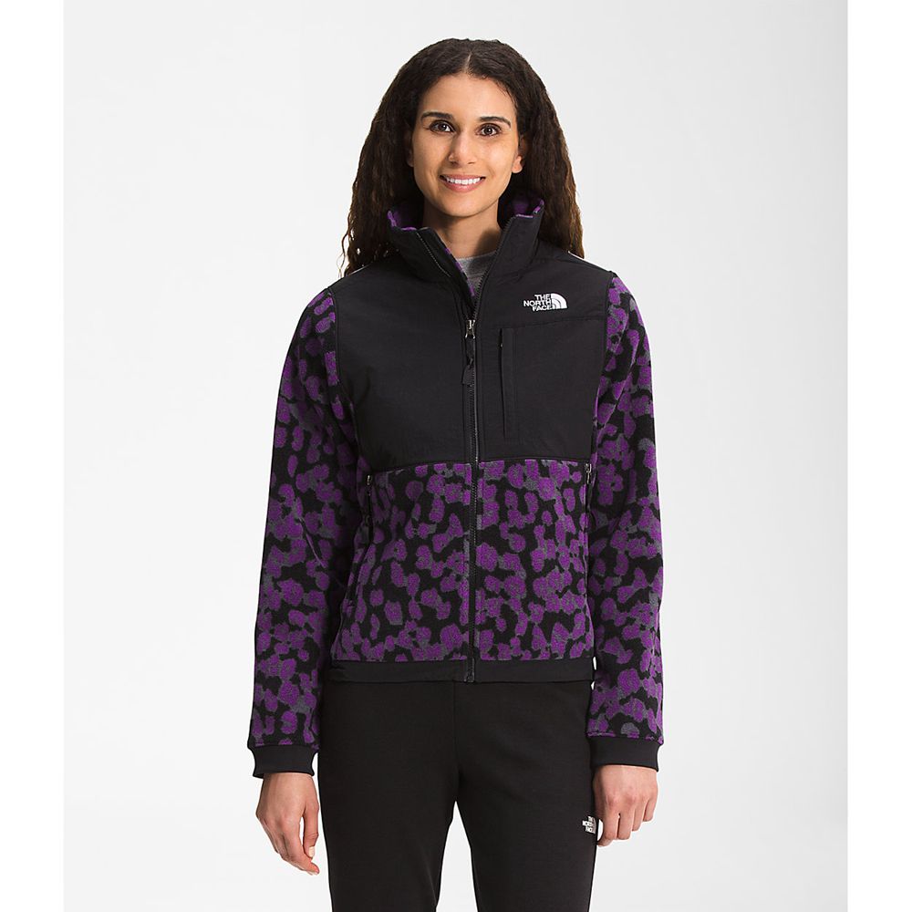 The North Face Fleece Jacket Womens Australia - The North Face Printed Denali 2 Purple Leopard (MIB-